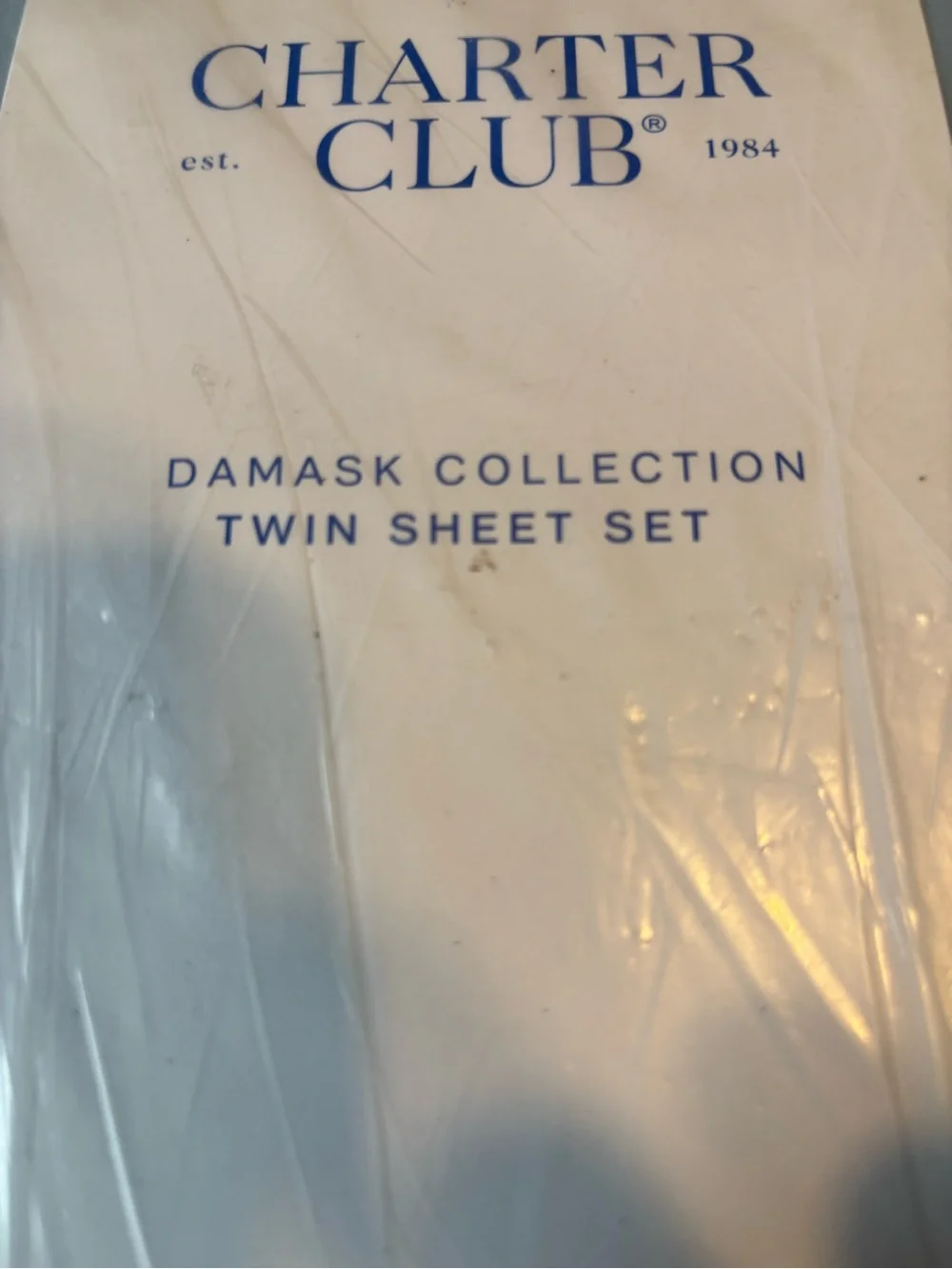 Charter Club Light Blue Twin Sheet Set - Damask Collection